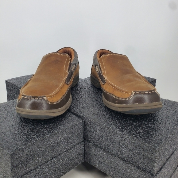 Florsheim Lakeside Slip on Brown Leather Boat Shoes Mens Size 10.5 M main image 10